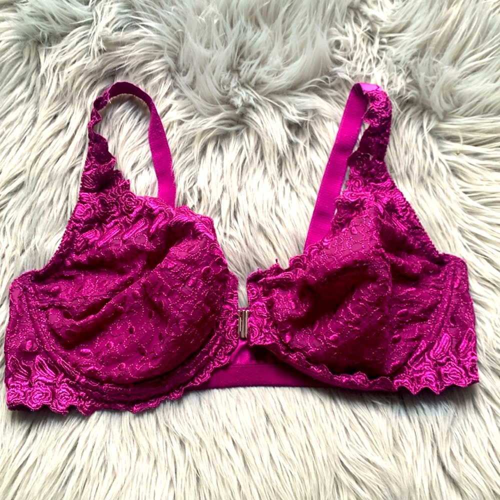 Amoureuse purple bra open front underwire size 42c